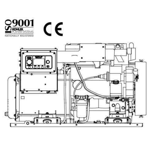 Generador marino Kohler de 24kW, diésel, 60 Hz, 120 V, monofásico o trifásico, intercambio de calor | 24EKOZD