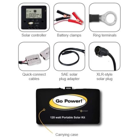 Go Power 120-Watt Portable Solar Kit