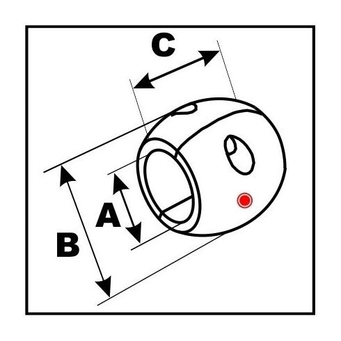 C0625A Streamlined Shaft Anode 5/8"