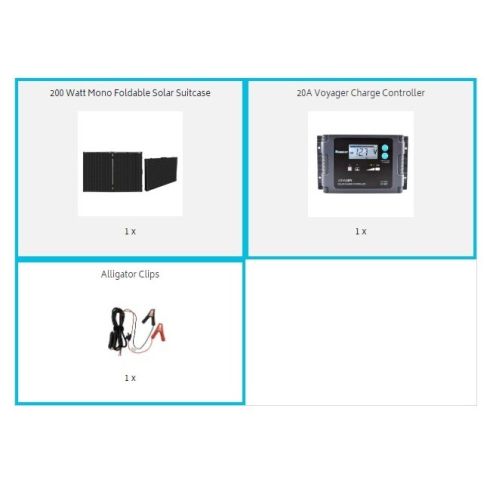 Renogy 200 Watt 12 Volt Monocrystalline Foldable Solar Suitcase