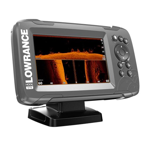 Pantalla Multifunción 5" con Sonda Lowrance HOOK²-5 Transductor de Montaje en Popa TripleShot con Carta Nav+