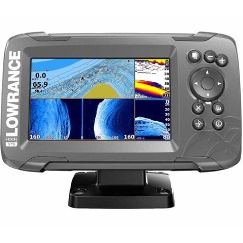 Pantalla Multifunción 5" con Sonda Lowrance HOOK²-5 Transductor de Montaje en Popa TripleShot con Carta Nav+