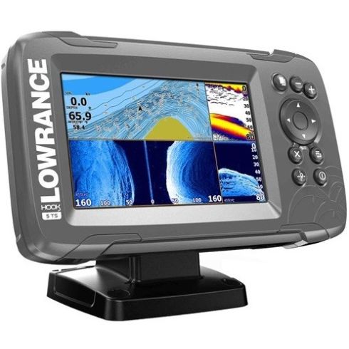 Pantalla Multifunción 5" con Sonda Lowrance HOOK²-5 Transductor de Montaje en Popa TripleShot con Carta Nav+