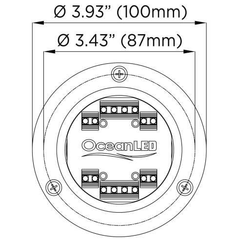 Luz LED Subacuática OceanLED Sport S3124s - Ultra Blanco/Azul Medianoche