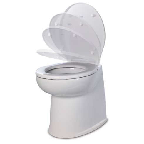 Jabsco 17" Deluxe Flush Fresh Water Electric Toilet w/ Soft Close Lid