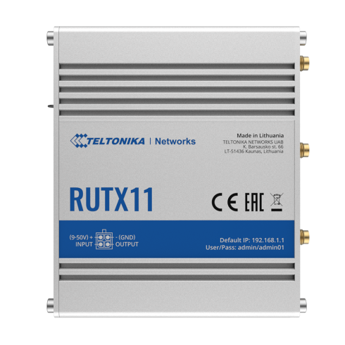 Teltonika RUTX11 WiFi LTE router, Dual Sim, 4G LTE