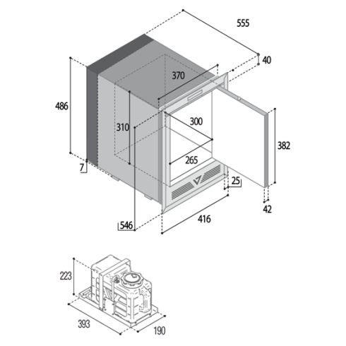 Vitrifrigo IMHYDIXN1 Máquina de hielo - Acero inoxidable - 0.8 Cu.ft