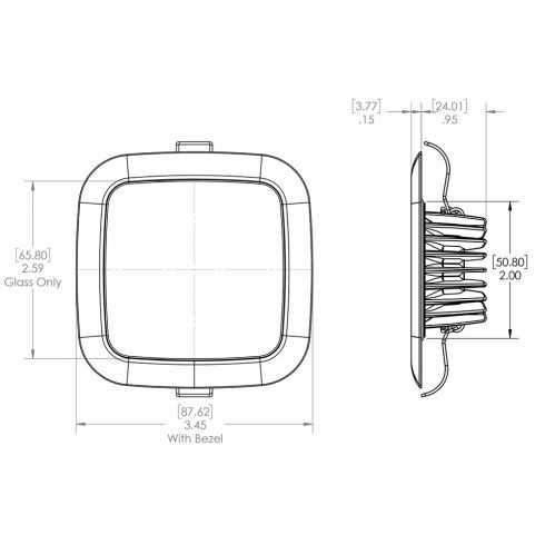 Lumitec Square Mirage Down Light - White - Polished Bezel | 116113