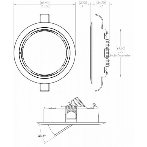 Lumitec Mirage orientable - Atenuación de luz blanca cálida - CRI alto - Bisel blanco