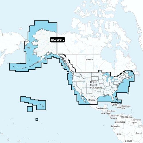 Carta Navionics+ NAUS001L - EE. UU. y la Costa de Canadá