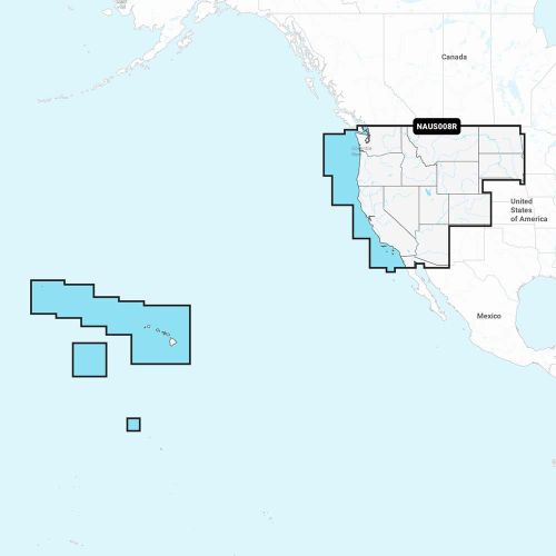 Carta Navionics+ NAUS008R - Oeste de EE. UU.