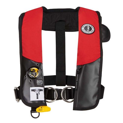 Chaleco Mustang HIT PFD Inflable Hidrostático con Arnés de Navegación - Rojo/Negro - Automático/Manual