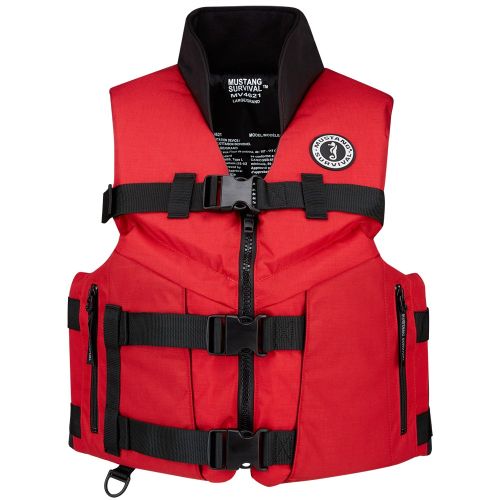 Chaleco de Espuma de Pesca Mustang ACCEL 100 - Rojo/Negro - Pequeño