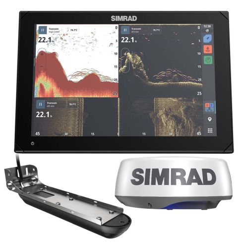 Paquete de Radar Simrad NSX 3012: Domo de Radar HALO20+ y Transductor 3 en 1 de Limágenes Activas