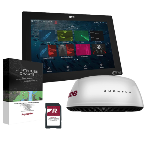 Raymarine Axiom+ 12 RV - 9"  Chartplotter / Fishfinder with Raymarine Quantum Q24C Radar Bundle