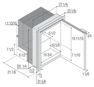 Vitrifrigo SeaSteel dimensions