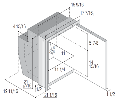 Vitrifrigo C51iXAC dimensions