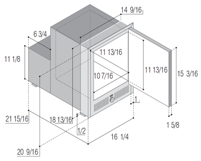 Vitrifrigo Built-In Low Profile Ice Maker dimensions