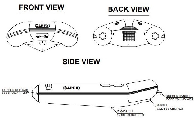 Apex A-11 Open RIB Inflatable Dinghy