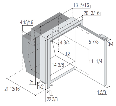 Vitrifrigo C62IBD4-F-1 dimensions