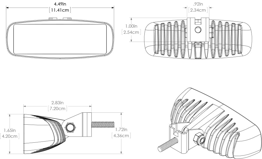 LUMITEC CapreraLT - Bracket Mount LED Flood Light drawing