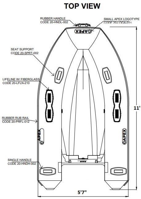 Apex Dinghies A-11 OPEN RIB