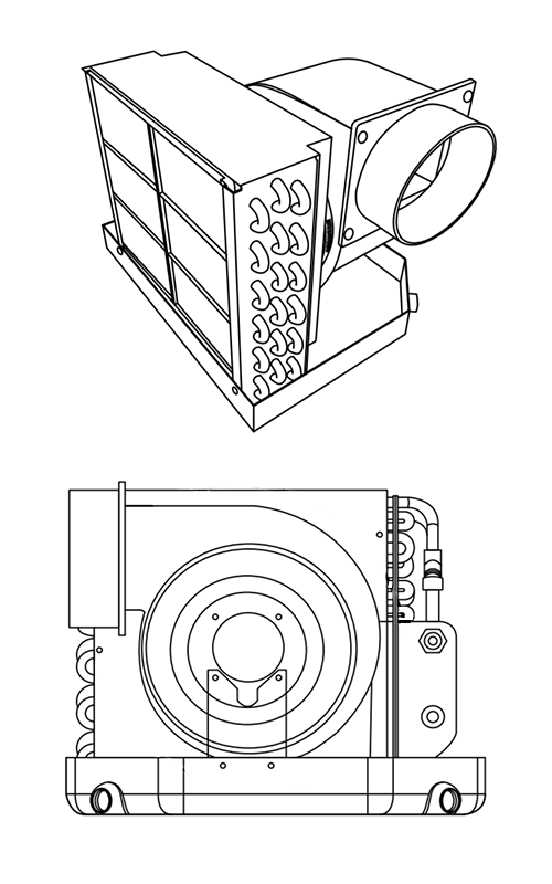 EV Evaporator Unit Dimensions EV-16H