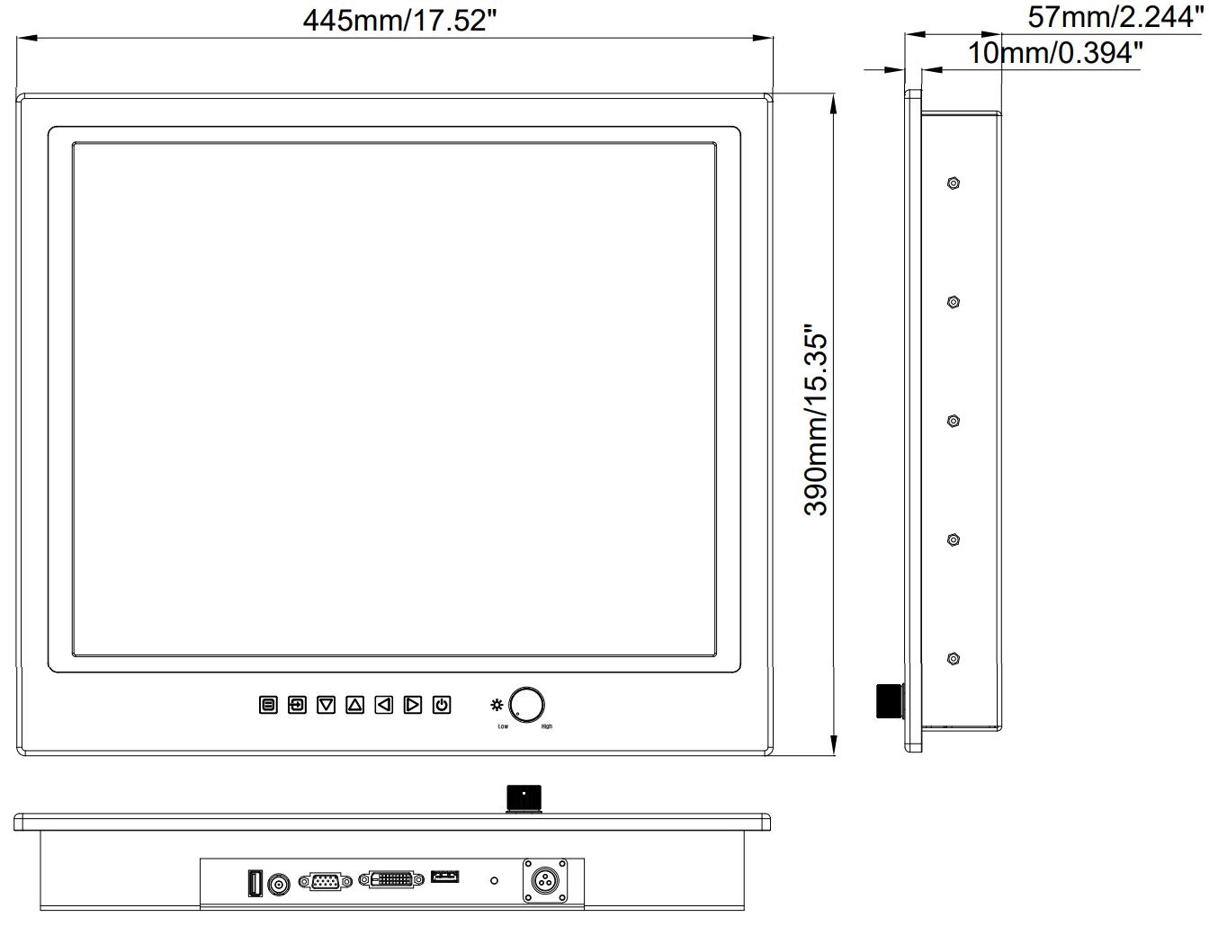 Seatronx IND-19 Dimensions