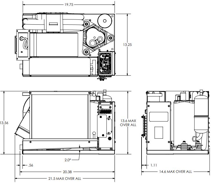 FM16H Side Discharge Dimensions