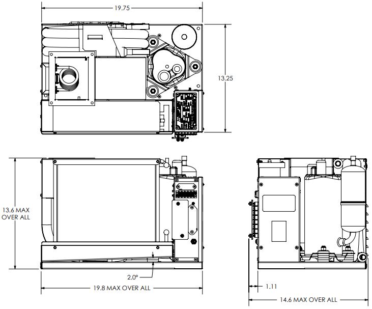 FM16H Top Discharge Dimensions