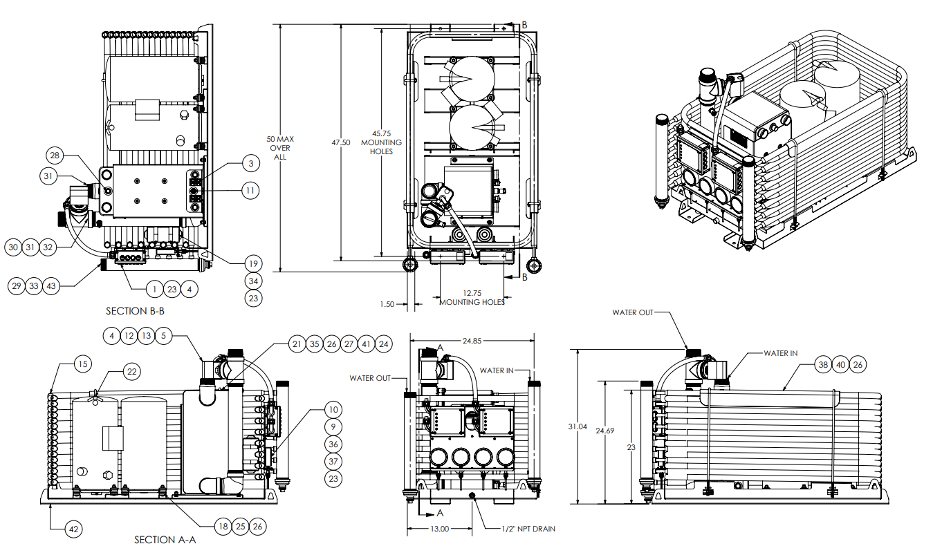 Flagship FM240CW Dimensions