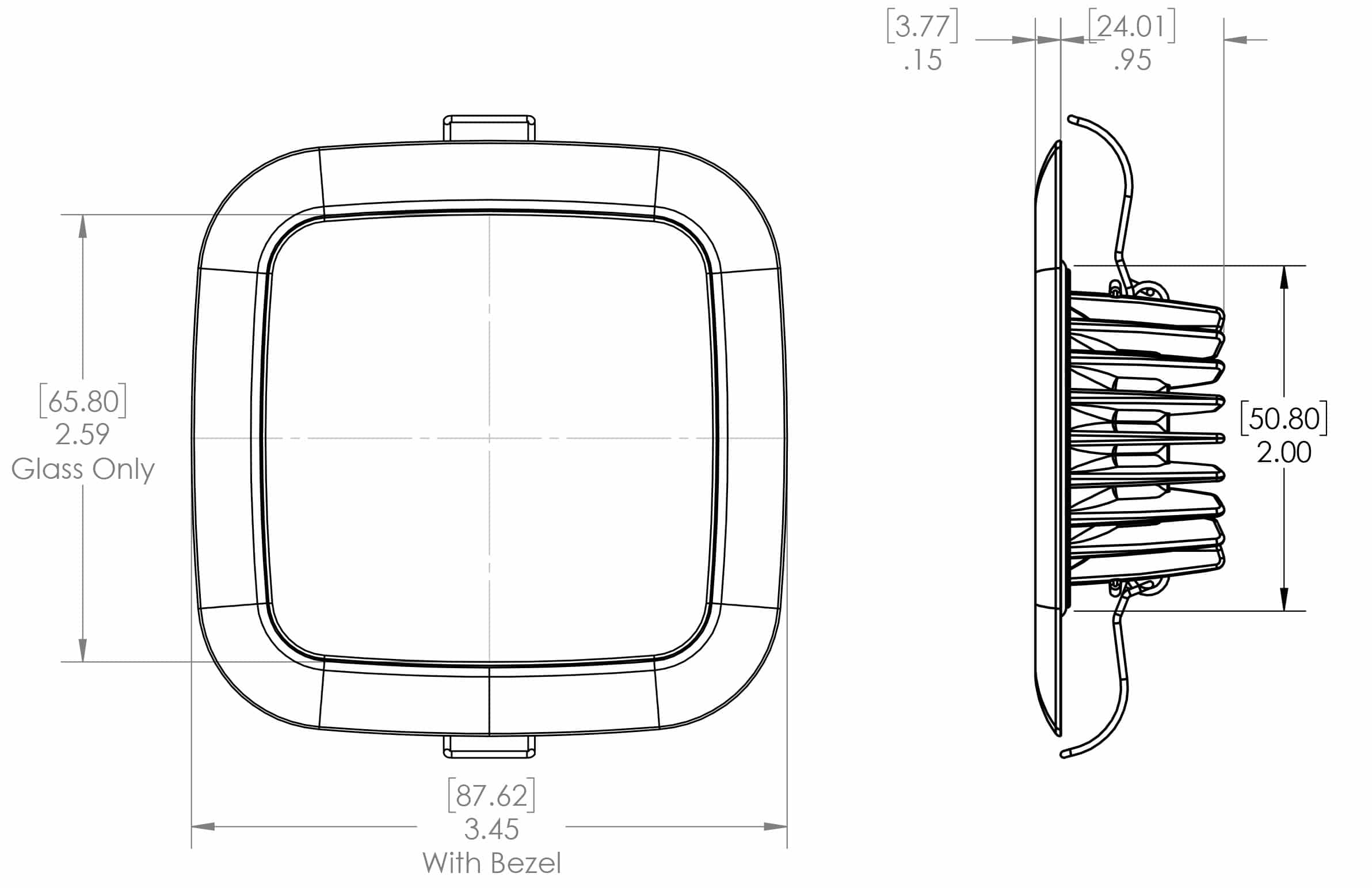 LUMITEC Mirage Down Light, Positionable drawing