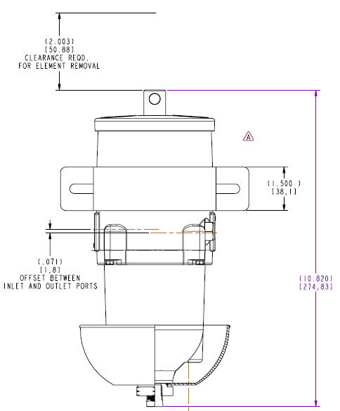 Racor 500MA Dimensions