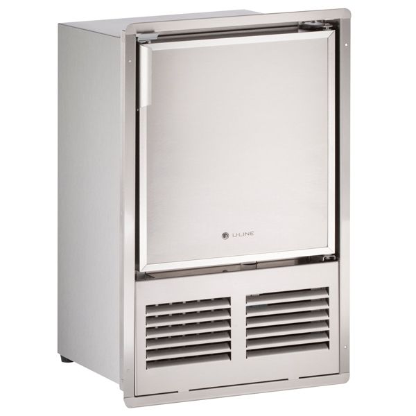 Marine 14" U-Line Stainless Steel Crescent Ice Maker - Flush to Door