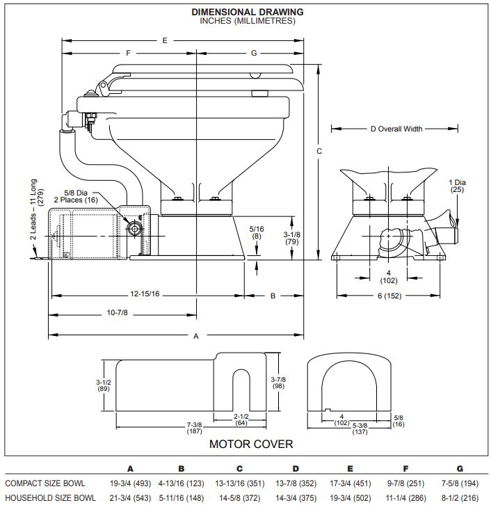 Jabsco Economy Electric Toilet