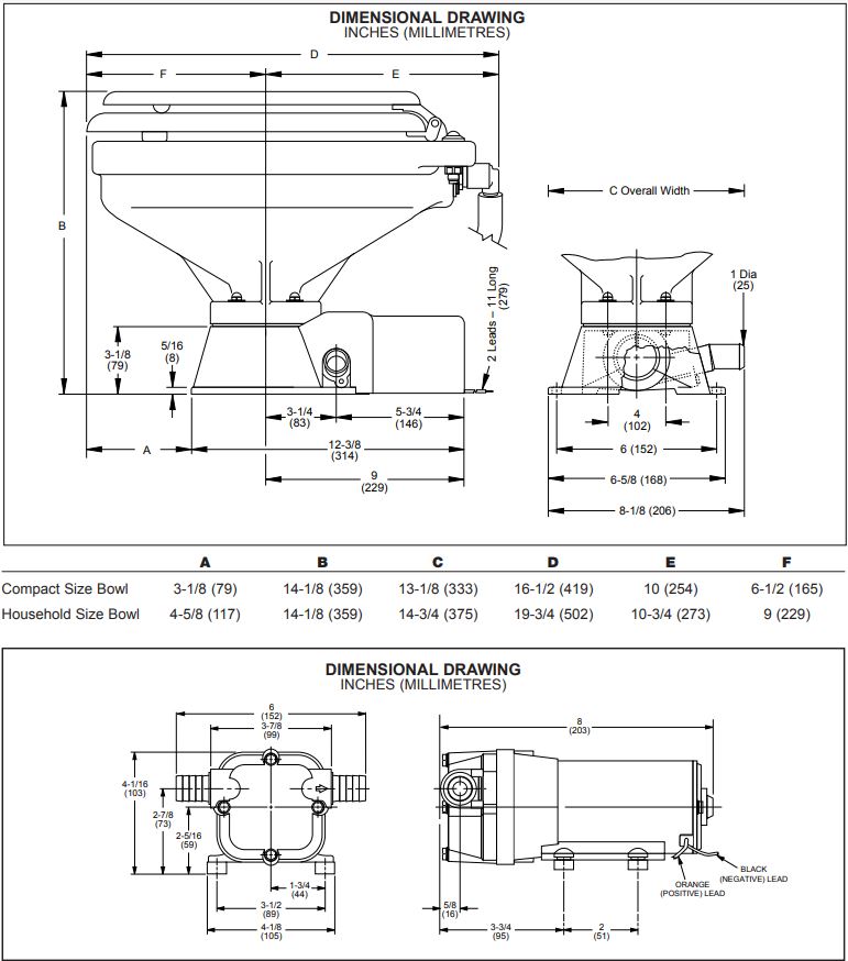 Jabsco 37245 Quiet Flush Electric Toilet