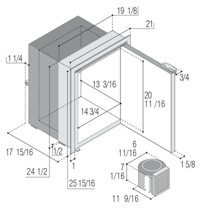 Vitrifigo C75RBD4-F Dimensions