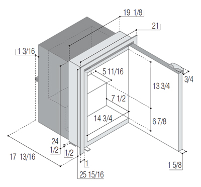 Vitrifigo C60IBD4-F Dimensions