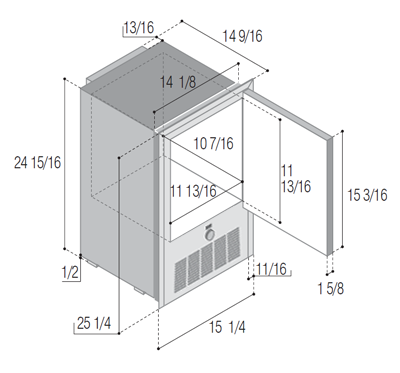 Vitrifrigo IMHYDIXN1 Dimensions