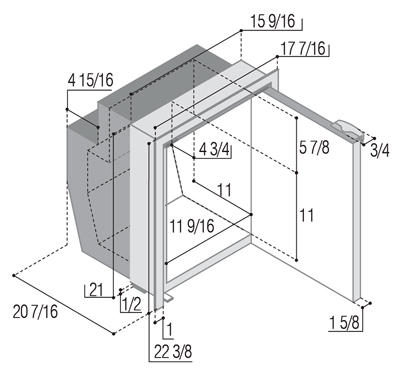 Vitrifrigo C51IBD4-F Dimensions