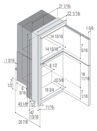 Vitrifrigo DP150IBD4 Dimensions