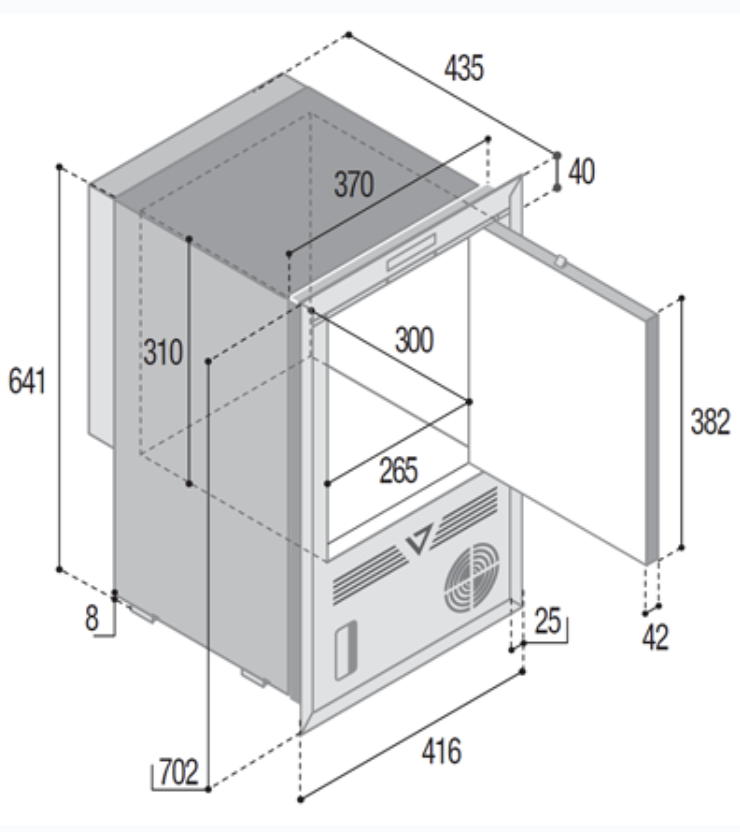 Vitrifrigo IMCLOCX2 Dimensions