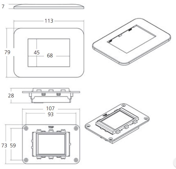 Webasto MyTouch Dimensions