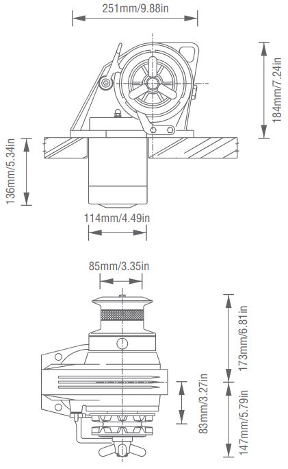 Lofrans Kobra Windlass Dimensions