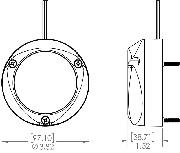 LUMITEC Zambezi Quattro Surface Mount Underwater Light Dimensions