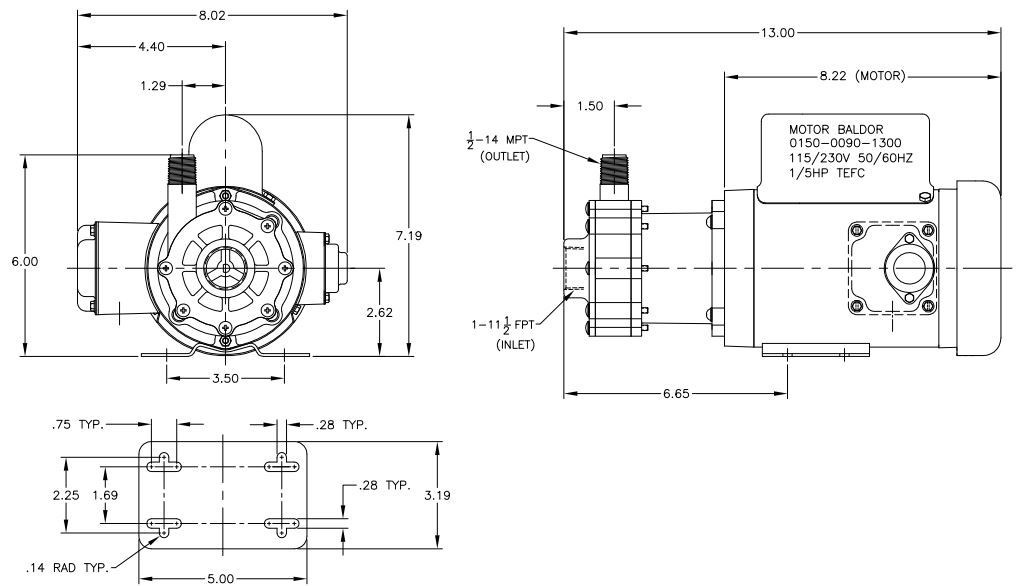 TE-5C-MD Dimensions