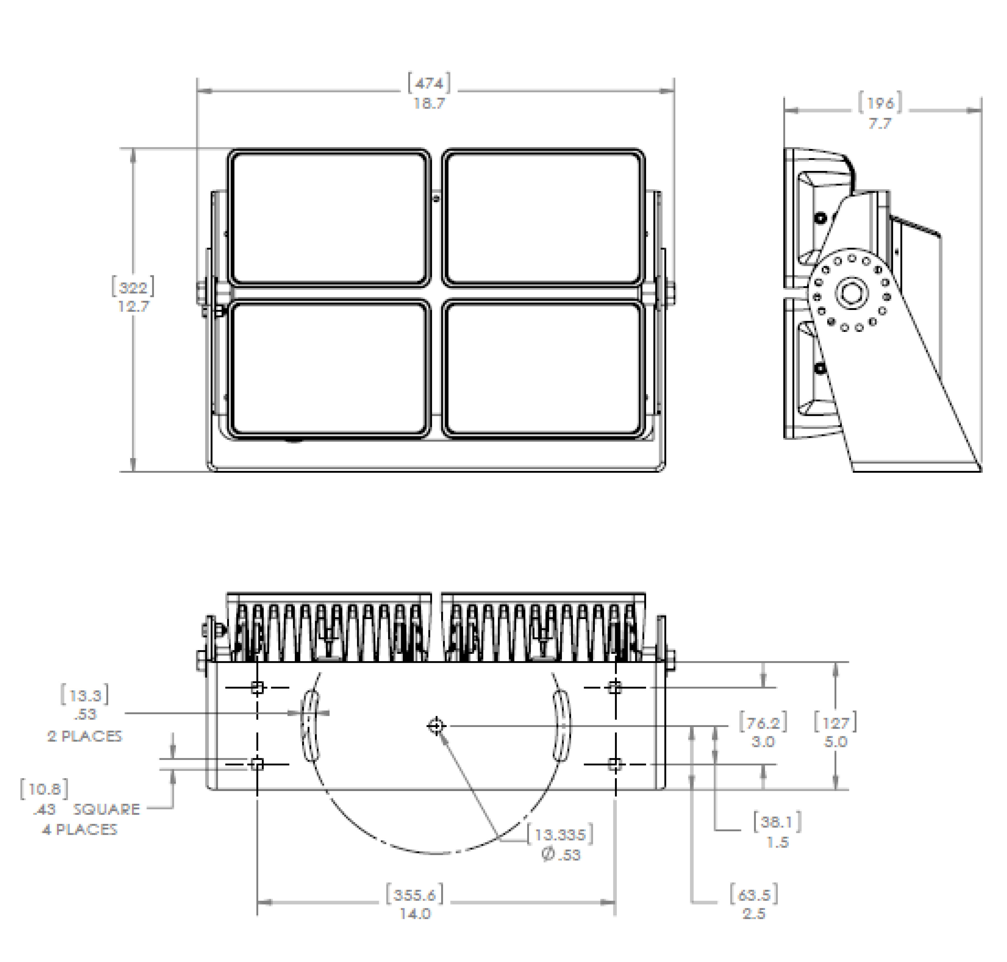 Lumitec Maxillume x500 Dimensions