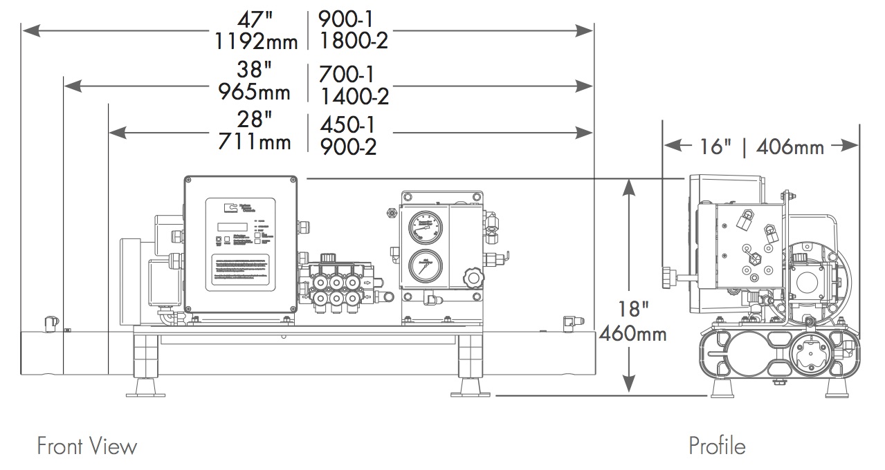 Seafari Versatile 700 GPD (Self Contained) Single Membrane dimensions