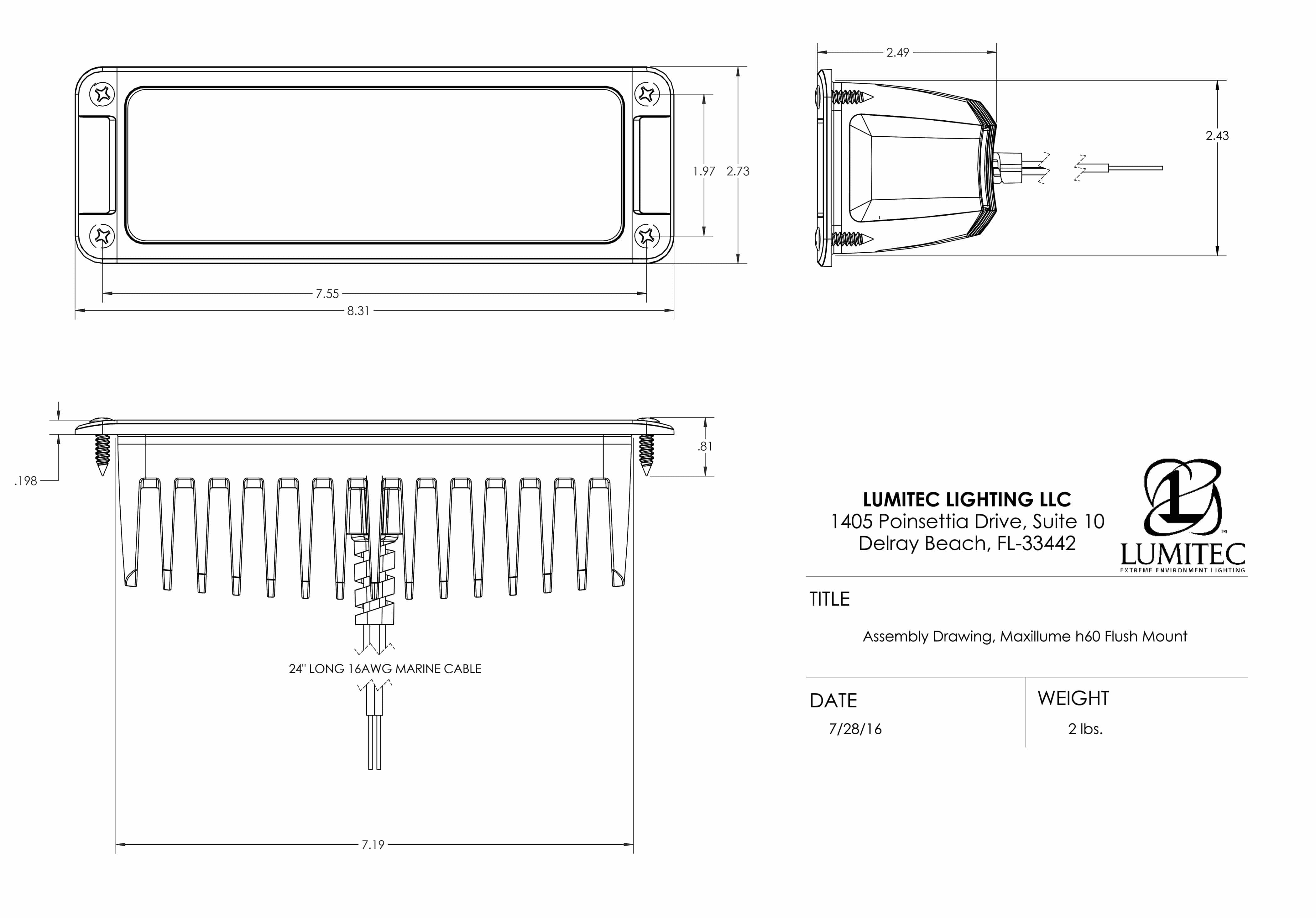 LUMITEC Maxillume h60 drawing