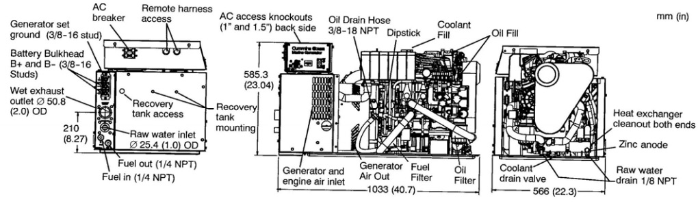 Onan MDKBN 13.5 KW Marine Generator